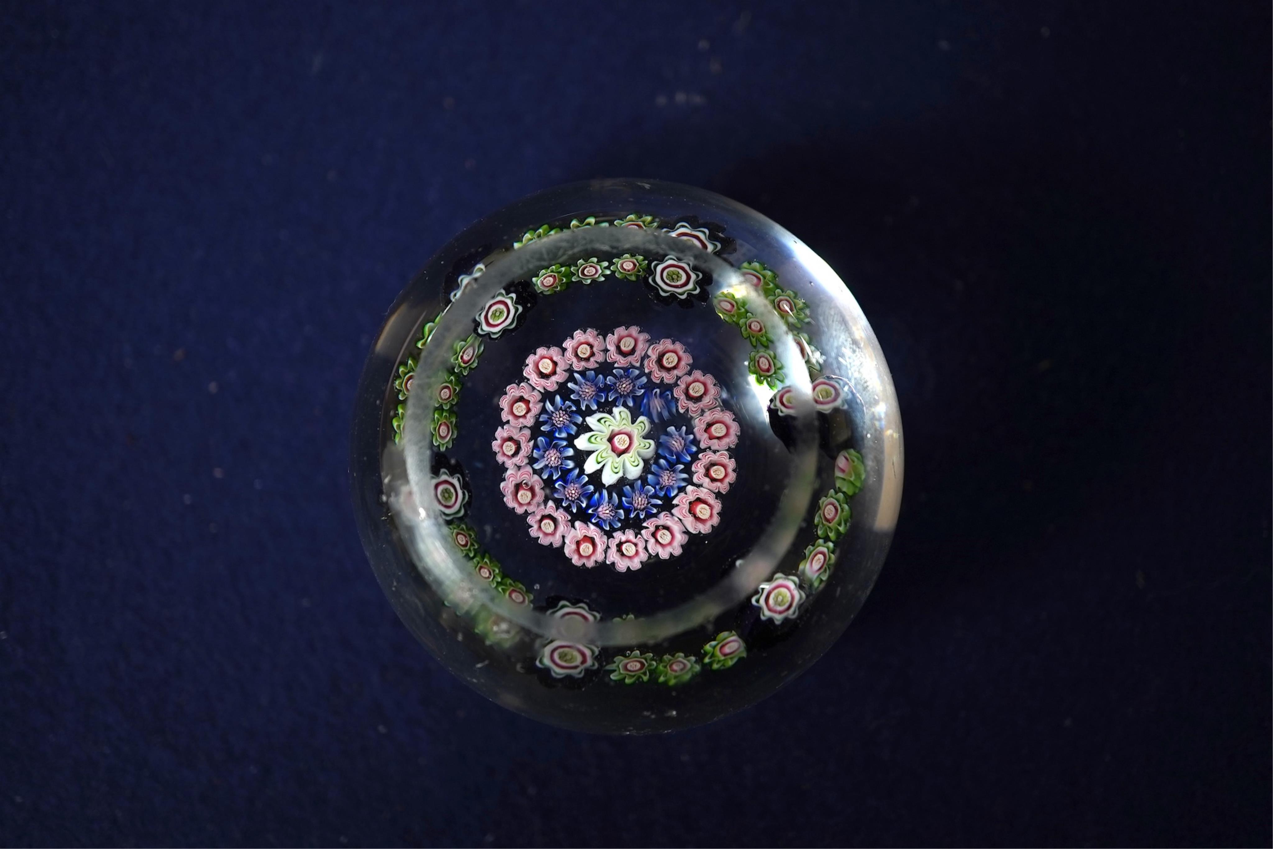 A Mid 19th century French glass millefiori paperweight, 6.5cm wide